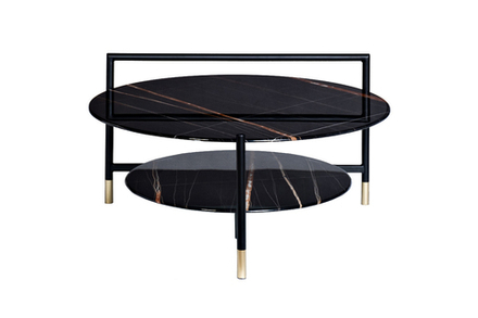 Стол журнальный Garda Decor Garda Decor d80*45 с полкой, черный