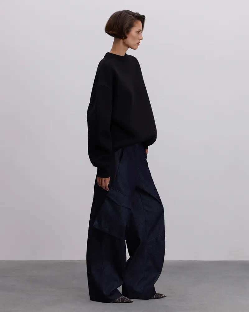 Черный хлопковый свитшот