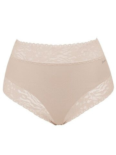 Высокие трусики-слипы с кружевной отделкой Soft lace (Размер: M) (Цвет: телесный)