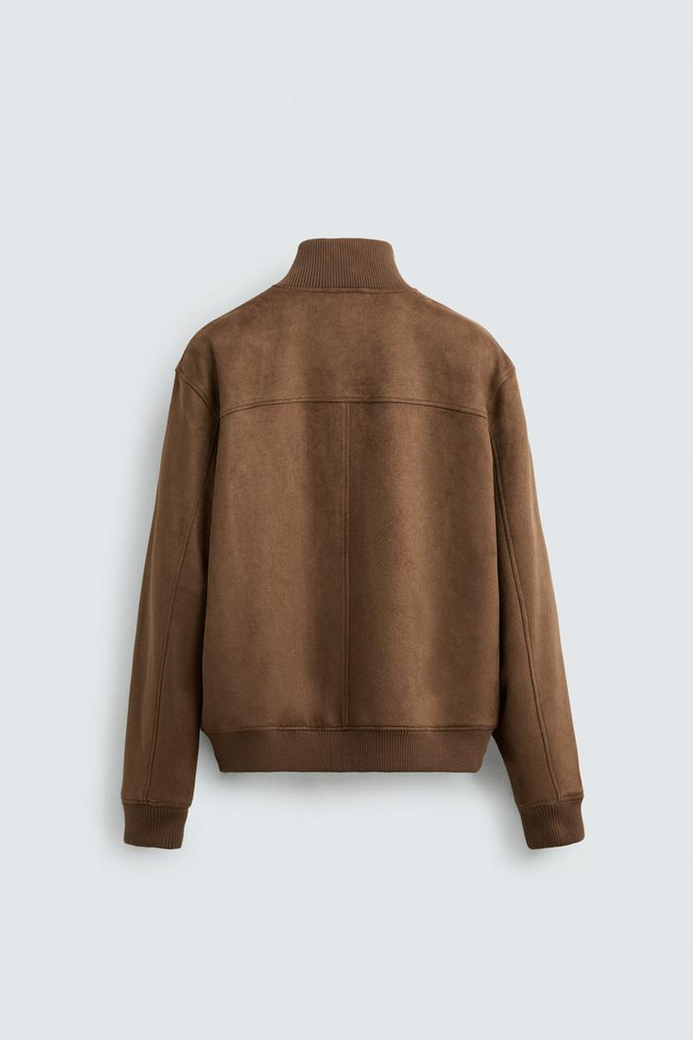 ZARA КУРТКА ИЗ ИСКУССТВЕННОЙ ЗАМШИ СВОБОДНОГО КРОЯ, КОНЬЯЧНЫЙ