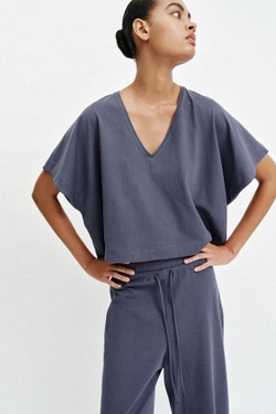 ZARA БРЮКИ В СТИЛЕ РУСТИК НА ШНУРКЕ, ИНДИГО