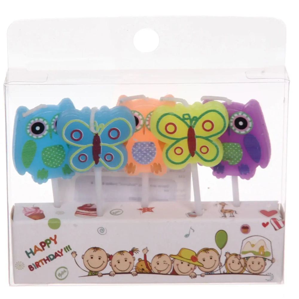 Свечи для торта «Бабочка» (набор 5 шт) 8 см