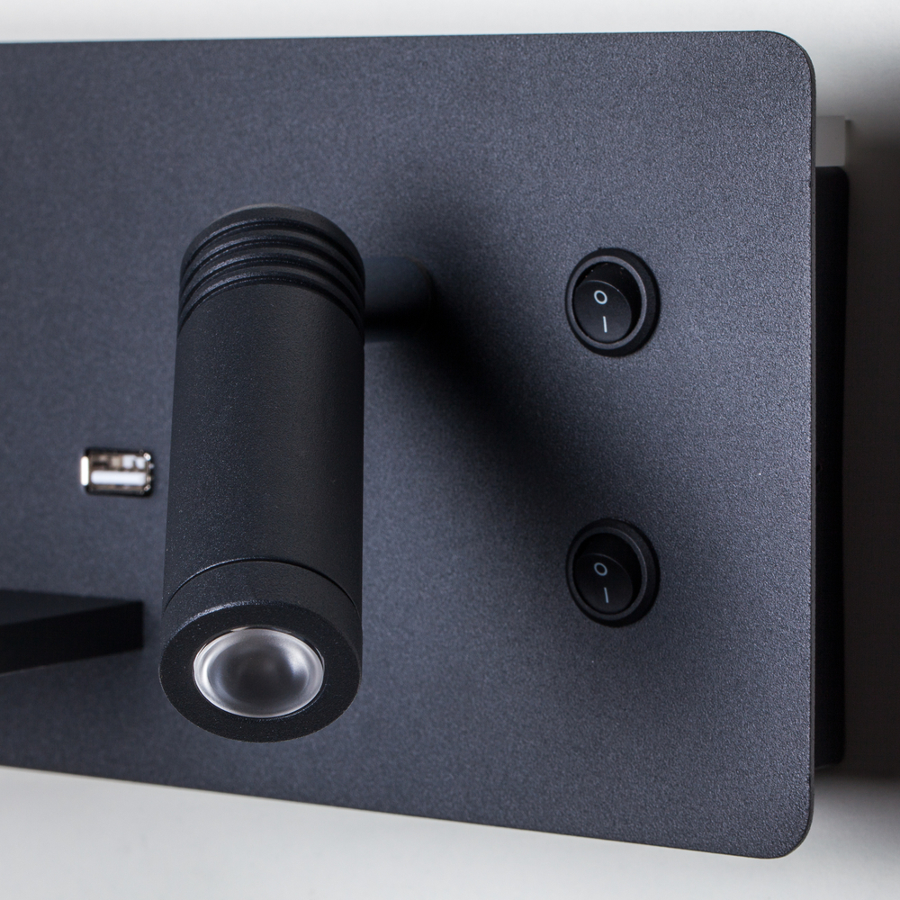 808547 Бра MURO 4,5W+3W LED 360LM+240LM ЧЕРНЫЙ 3000K