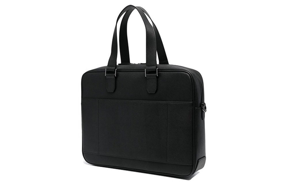 EMPORIO ARMANI Polyurethane, Polyamide, Polyester Portable One Shoulder Crossbody Laptop Bag Men"s Black