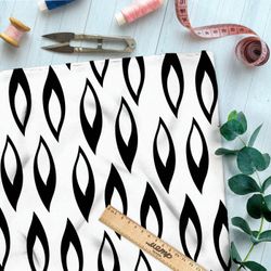 Ткань Ниагара Софт черно-белый ретро