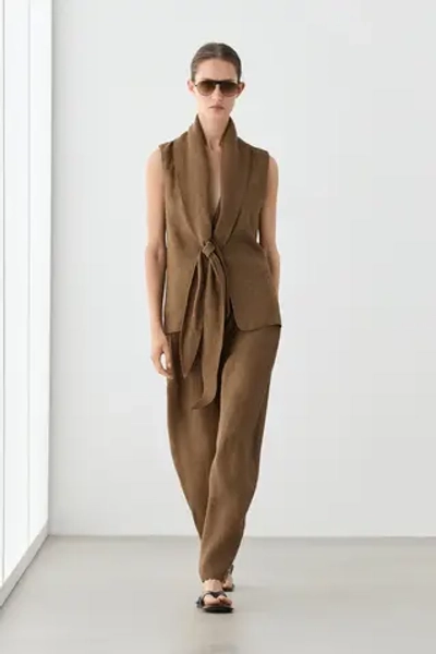 Жилет с льняными шнурками - MASSIMO DUTTI