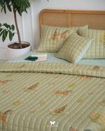 Комплект стеганного покрывала и 3 наволочек Soufiyan Matcha Green Hermodr 130220302 Иран