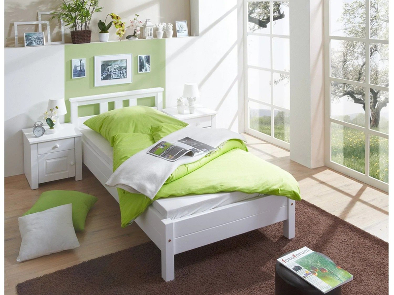 Кровать 90х200, Мерси, детская и взрослая, односпальная, деревянная, белый, Dipriz