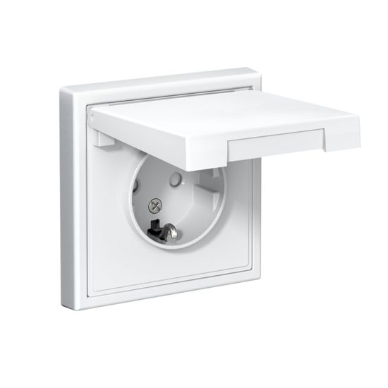 Розетка ArtGallery 16А IP20 с заземл. защ. шторки с крышкой механизм лотос SE GAL001346