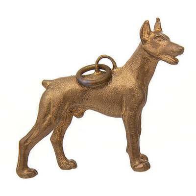 Фигурка металлическая подвеска Доберман 4,5 см,