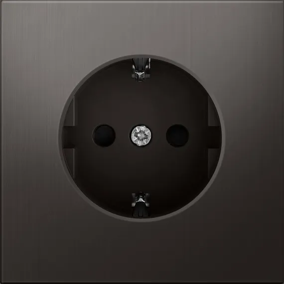 Donel R98 METAL никель накладка для розетки Schuko с/з с защитой 16 A 250 В~, серия DA