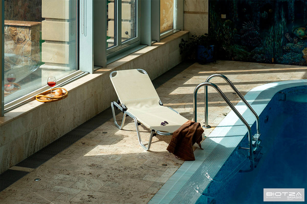 Шезлонг Biotza Dias алюминиевый, серый