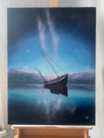 Картина маслом на холсте "Звёздный причал" 80х60 см. Деревянный подрамник. Художник Наталия Осадчук