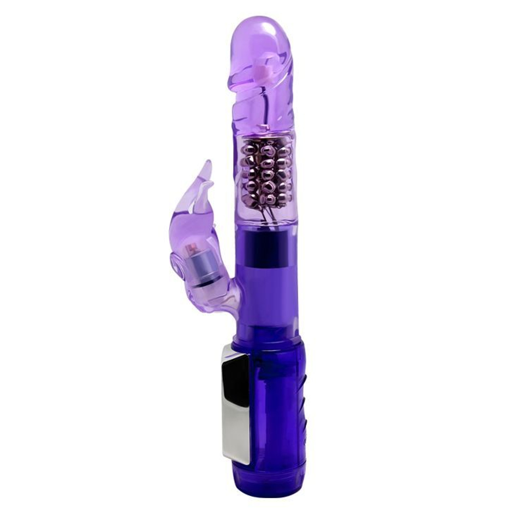 Фиолетовый вибратор-ротатор Passionate Baron - 22 см.