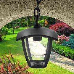 Садово-парковый светильник ЭРА НСУ 07-40-001 Марсель черный 4 гранный подвесной IP44 Е27 max60Вт | Садово-парковые светильники