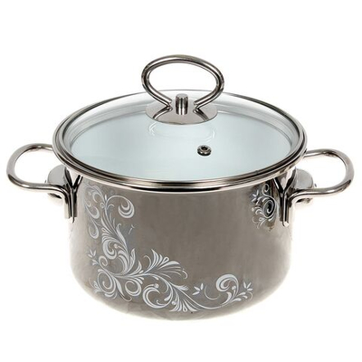 Кастрюля сталь, эмал, 2 л, с крыш, Vitross, Iseberg, 8SD165S, мокр асф, индукц