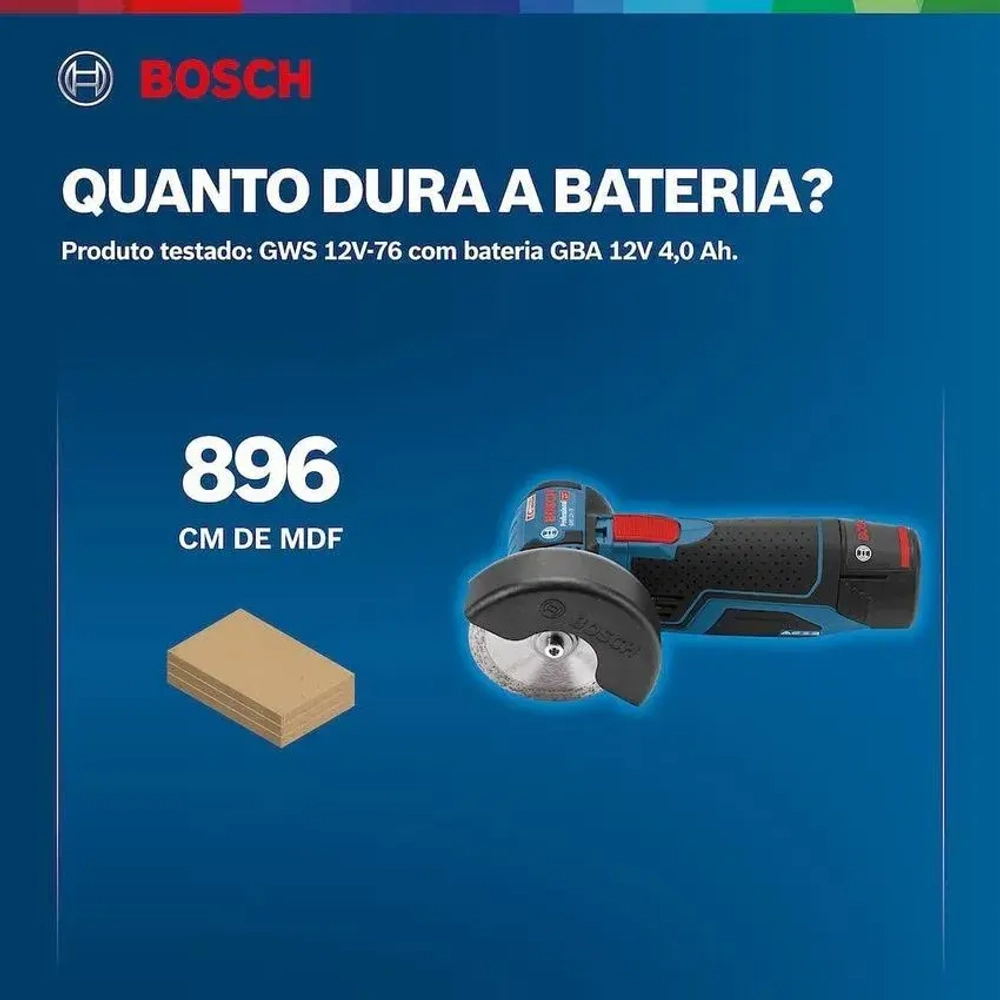 Шлифмашина угловая Bosch GWS 12V-76, без акк и з/у, 12В, 76мм (06019F2000)