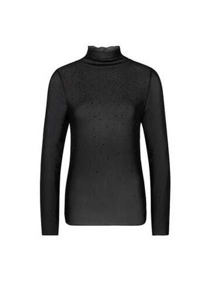 Marc Cain Водолазка прозрачная расшитая стразами