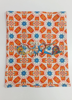 Двусторонний снуд "Оранжевая фантасмагория" по мотивам иллюстраций Псалтыри Латтрелла