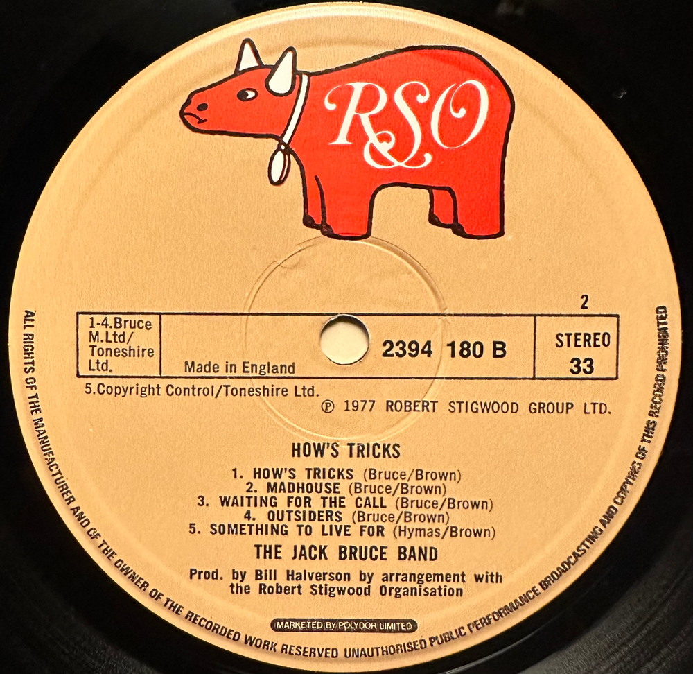 The Jack Bruce Band - How's Tricks (Англия 1977г.)