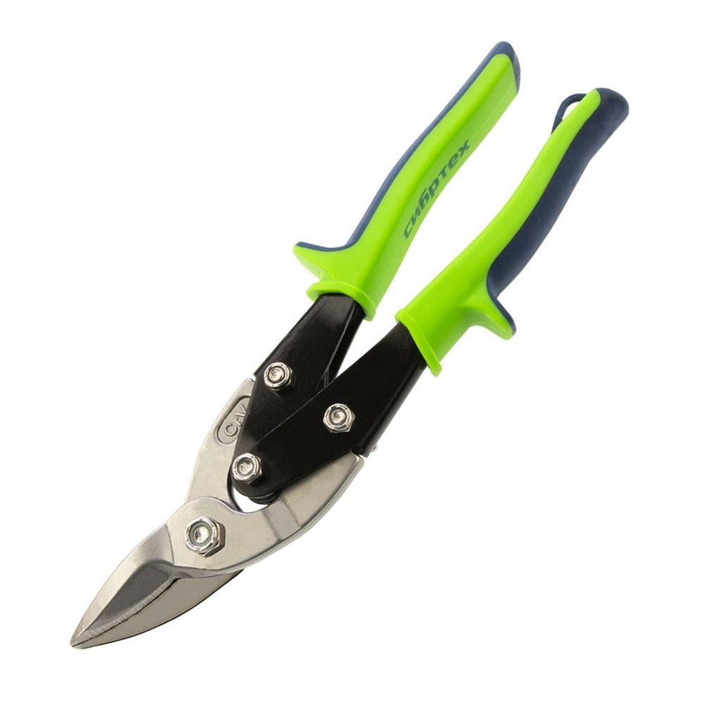 78337 Ножницы по металлу, 250 мм, правый рез, сталь С55,двухкомпонентные рукоятки СИБРТЕХ