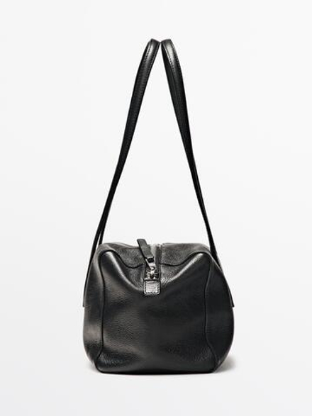 Massimo Dutti Сумка-мессенджер West из кожи наппа, черный