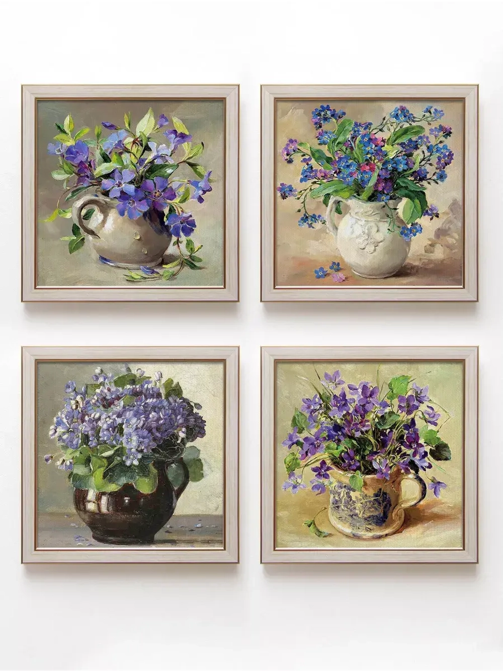 Картины на стену интерьерная на холсте 4 шт, 23*23 см