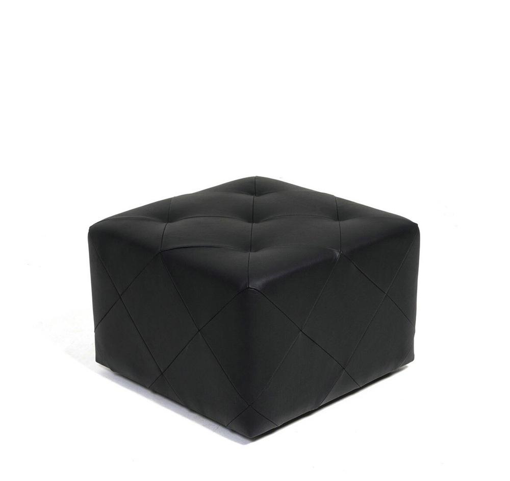 PRATO Пуф 56x56  кожа 20*20 ЧЕРНЫЙ