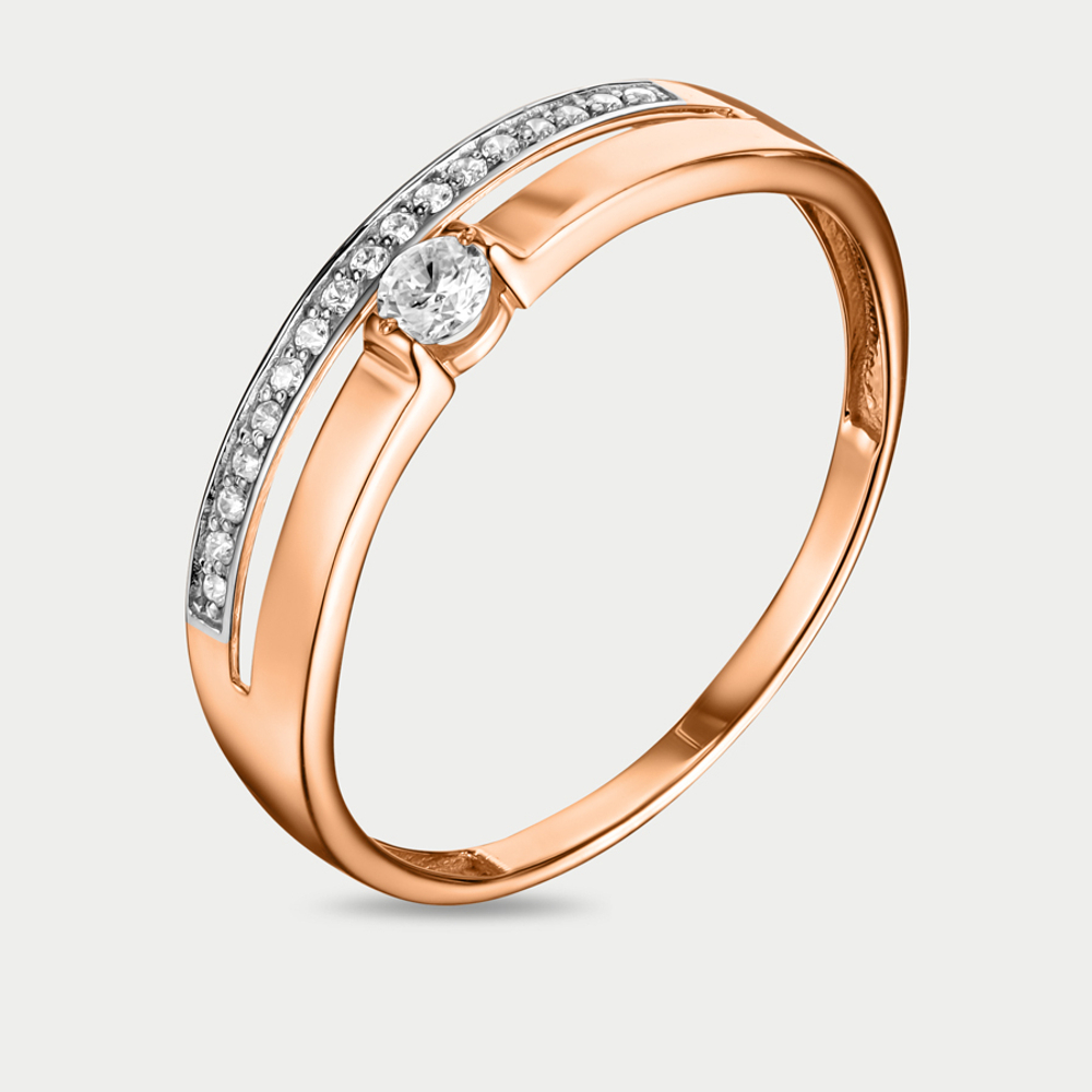 Кольцо для женщин из розового золота 585 пробы с фианитами (арт. К-2944)
