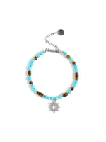 Браслет с турквенитом и тигровым глазом