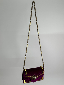 Сумка Gucci Broadway Bee Velvet Shoulder Bag