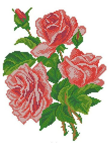 "Розы"-4509 ткань с нанесенным рисунком