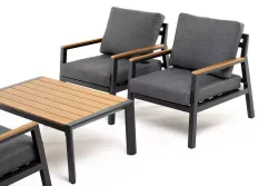 "Камелия" лаунж-зона 4-местная из алюминия, цвет темно-серый