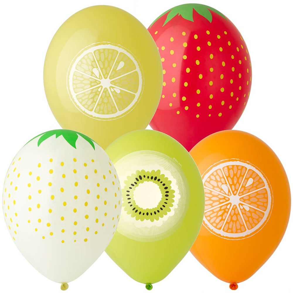 Шар латексный 35см Фрукты (Ассорти)