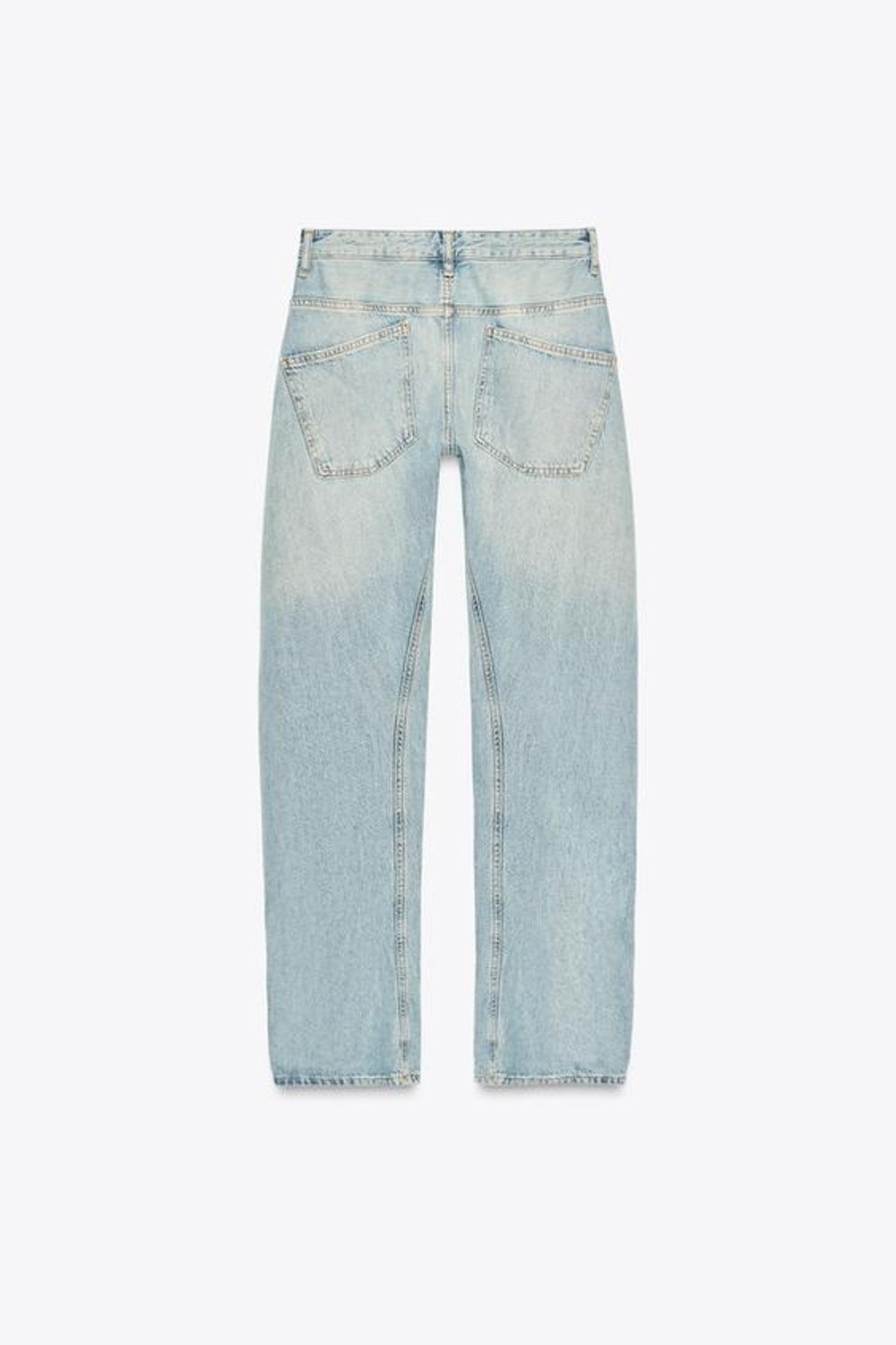 ZARA ДЖИНСЫ TRF SHIFTED SEAM С НИЗКОЙ ПОСАДКОЙ, ГОЛУБОЙ