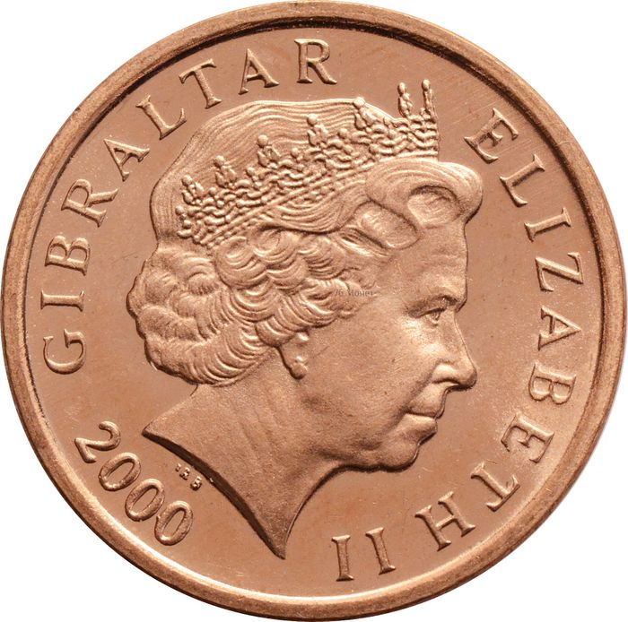 1 пенни 2000 Гибралтар UNC