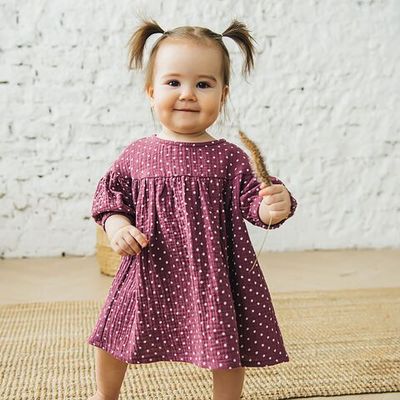 Loose dress 3-18 months - Polka-Dotted