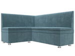 Диван кухонный угловой Уют левый угол, Бирюзовый, Велюр, 109625L