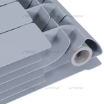 Global  STYLE PLUS 500 4 секции радиатор биметаллический боковое подключение (цвет cod.08 grigio argento opaco metallizzato 2676 (серый))
