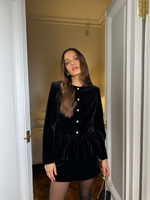 Юбка из бархата мини черная