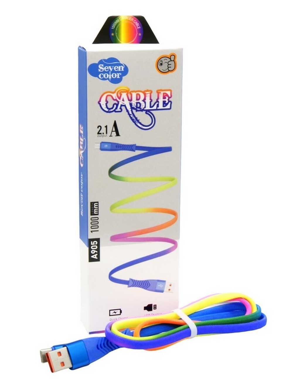 Кабель USB - Micro Seven color A905 1м