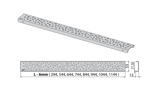 Решетка для водоотводящих желобов Alcaplast, дизайн BUBLE, нержавеющая сталь, матовая (BUBLE-850M)