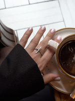 Серебряное кольцо "Брусок"