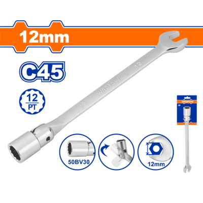 Торцевой гаечный ключ с поворотной головкой с открытым концом