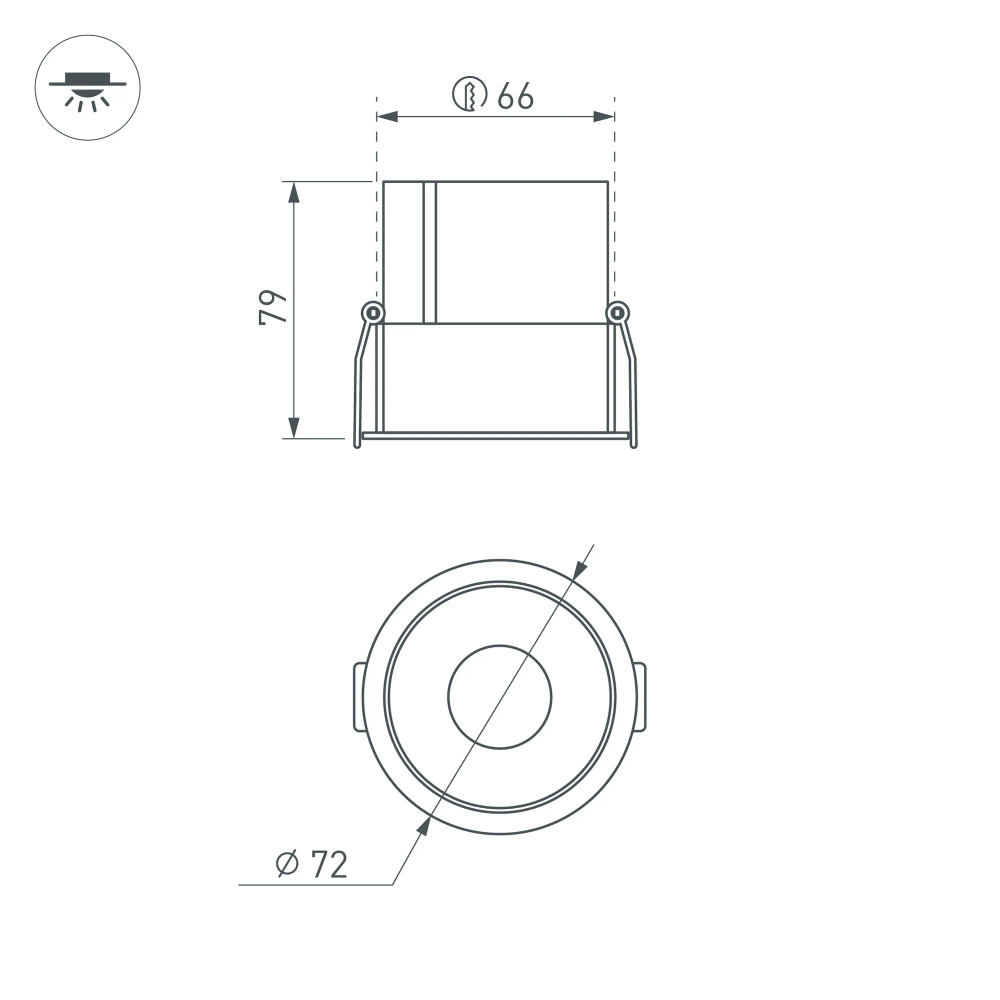 Светильник MS-ATLAS-BUILT-R72-20W Warm3000 (WH-BK, 30 deg, 230V) (Arlight, IP20 Металл, 5 лет) 035456