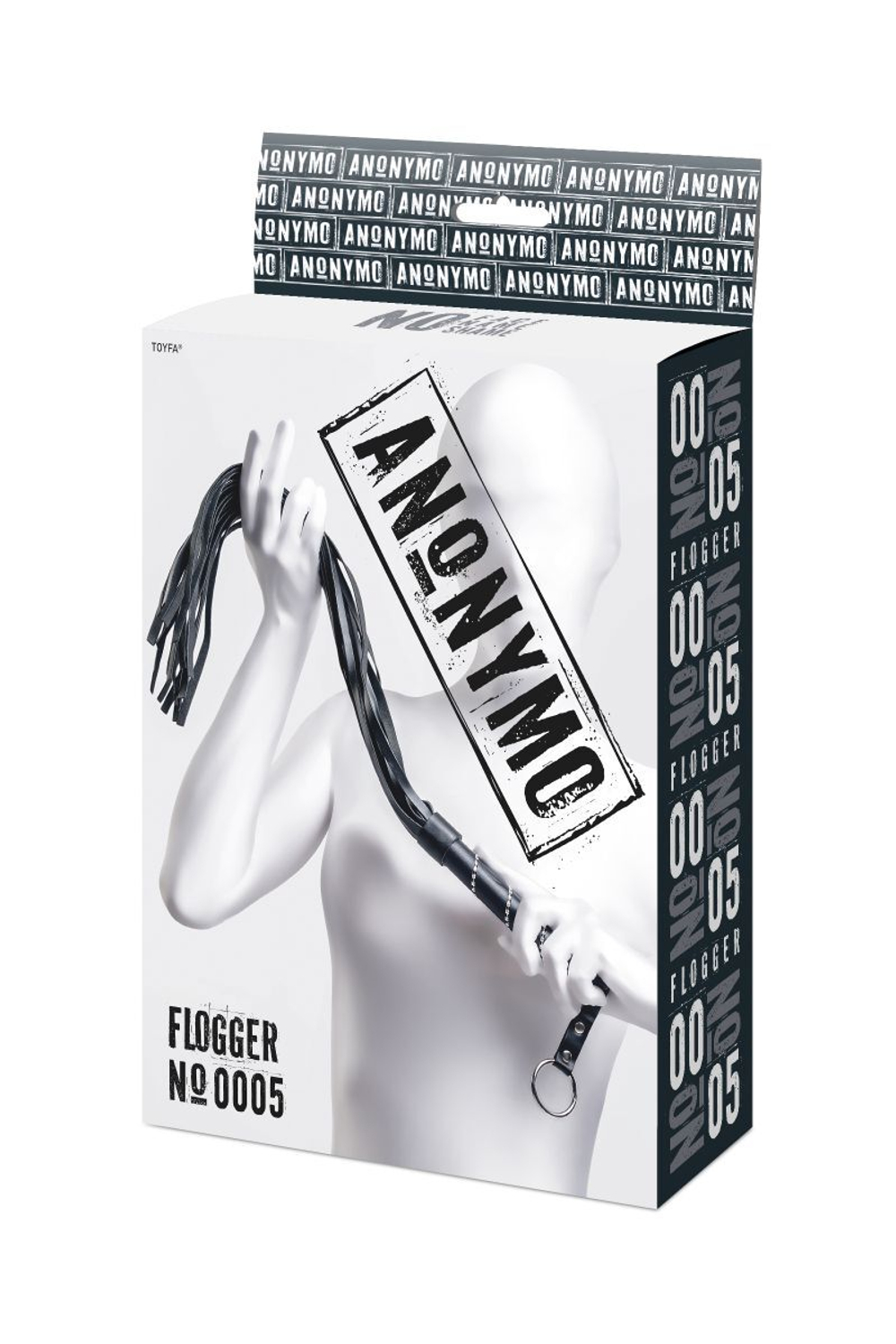 Черный флоггер Anonymo - 64 см. (Цвет: черный)