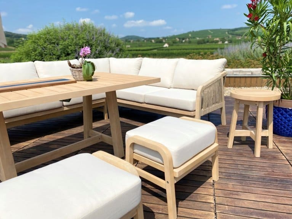 Пуф с подушкой Tagliamento Ravona, натуральный, бежевый