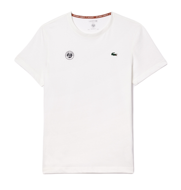 Мужская теннисная футболка Lacoste Ultra-Dry Sport Roland Garros Edition Tennis T-Shirt - белый
