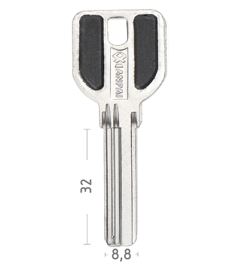 Заготовка вертикального ключа 12663 MSM-3D 3паза 32mm