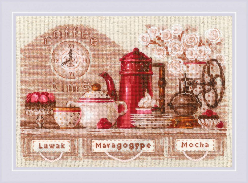 Набор для вышивания нитками Риолис, Coffe time 30х21 см
